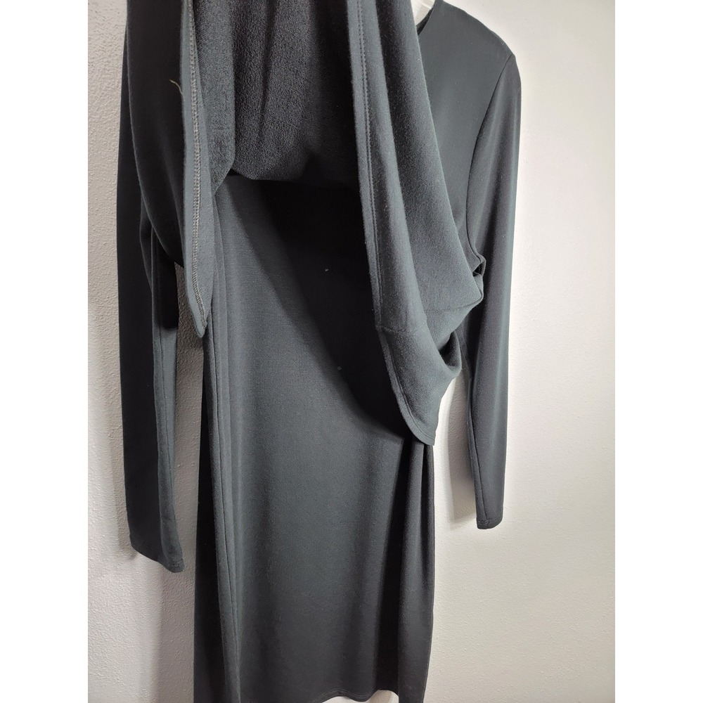 J. Jill Pure Jill M Dress Black Luxe Tencel Long Sleeve Layered Knit Soft - Picture 2 of 7
